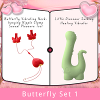 Butterfly Vibrating Neck-hanging Nipple Clamp Sexual Pleasure Tool