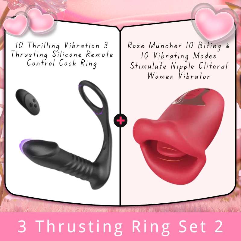 10 Thrilling Vibration 3 Thrusting Silicone Remote Control Cock Ring Anal Vibrator