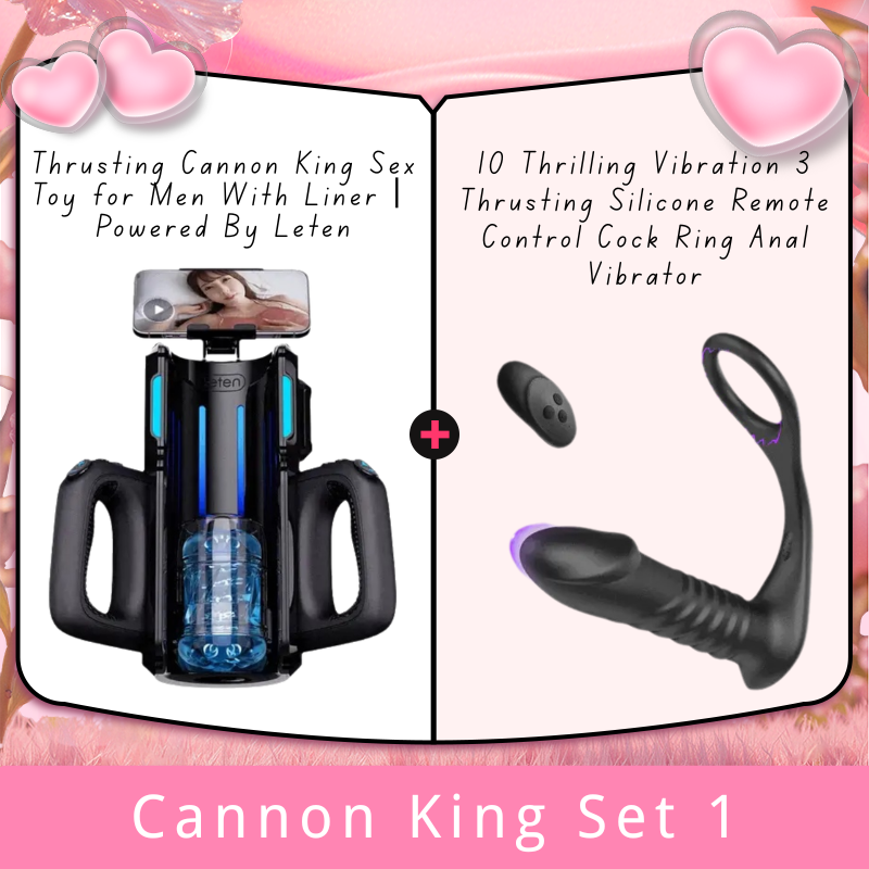 Thrusting Cannon King Sex Toy for Men with Liner Powered by Leten