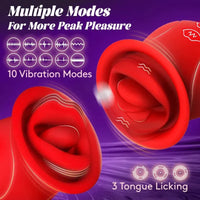 Rose Muncher - Licking Tongue Vibrator 10 French Kissing Modes
