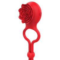 Rose Ring Locking Vibrating Penis Ring Couple Toy