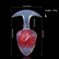 Aurora Ice Cream Spiral Textured Crystal Anal Plug with T-Bar Base