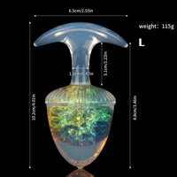 Aurora Chestnut Crystal Silicone Anal Plug with T-Bar Base