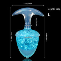 Aurora Chestnut Crystal Silicone Anal Plug with T-Bar Base