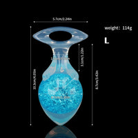 Aurora Drill Bit Crystal Silicone Anal Plug with Oval Pull Loop - Lurevibe