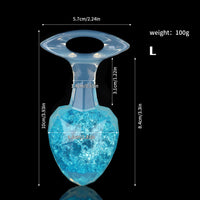 Aurora Faceted Diamond Crystal Silicone Anal Plug with Oval Pull-Loop Base