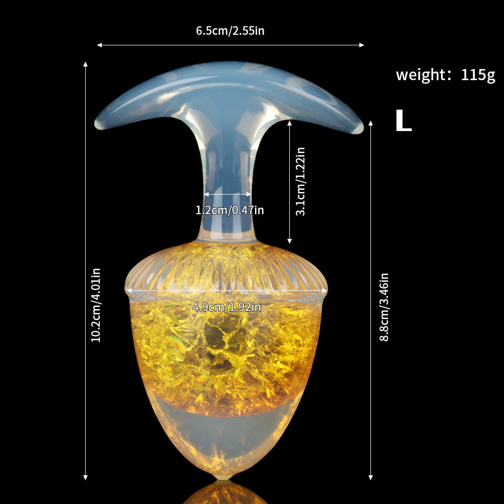 Aurora Chestnut Crystal Silicone Anal Plug with T-Bar Base