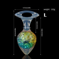 Aurora Crystal Heart-Shaped Anal Plug with Ergonomic Finger-Loop Base