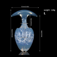 Aurora Bean Sprout Crystal Silicone Anal Plug with T-Bar Base