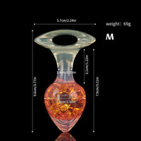 Aurora Crystal Heart-Shaped Anal Plug with Ergonomic Finger-Loop Base