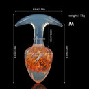 Aurora Ice Cream Spiral Textured Crystal Anal Plug with T-Bar Base - Lurevibe