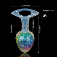 Aurora Faceted Diamond Crystal Silicone Anal Plug with Oval Pull-Loop Base