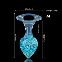 Aurora Crystal Heart-Shaped Anal Plug with Ergonomic Finger-Loop Base