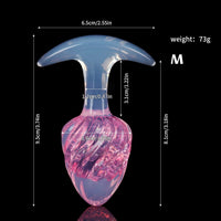 Aurora Ice Cream Spiral Textured Crystal Anal Plug with T-Bar Base - Lurevibe