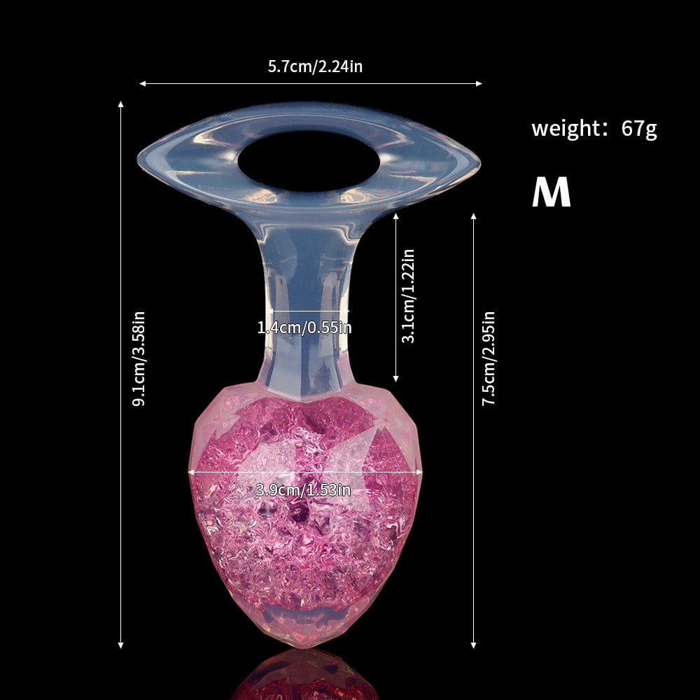 Aurora Faceted Diamond Crystal Silicone Anal Plug with Oval Pull-Loop Base - Lurevibe