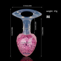 Aurora Faceted Diamond Crystal Silicone Anal Plug with Oval Pull-Loop Base - Lurevibe