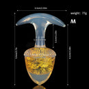 Aurora Chestnut Crystal Silicone Anal Plug with T-Bar Base - Lurevibe