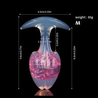 Aurora Bean Sprout Crystal Silicone Anal Plug with T-Bar Base