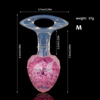 Aurora Faceted Diamond Crystal Silicone Anal Plug with Oval Pull-Loop Base