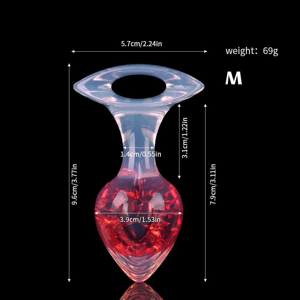 Aurora Crystal Heart-Shaped Anal Plug with Ergonomic Finger-Loop Base - Lurevibe