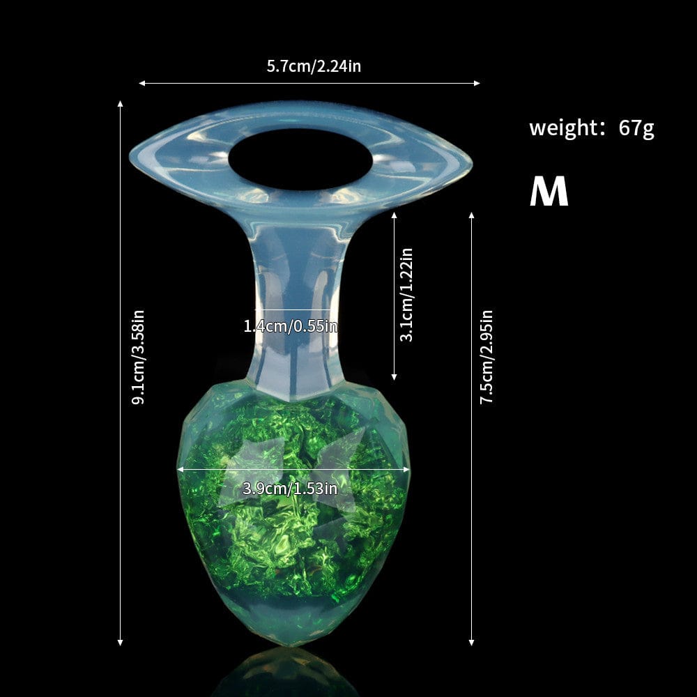 Aurora Faceted Diamond Crystal Silicone Anal Plug with Oval Pull-Loop Base - Lurevibe