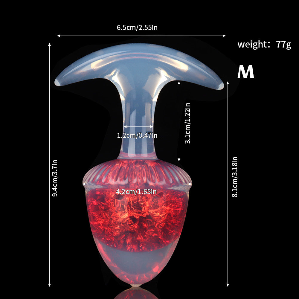 Aurora Chestnut Crystal Silicone Anal Plug with T-Bar Base