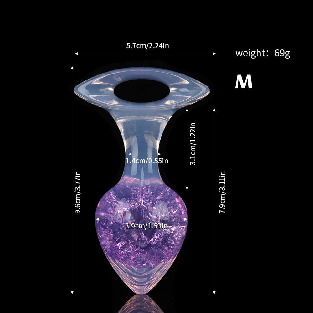 Aurora Crystal Heart-Shaped Anal Plug with Ergonomic Finger-Loop Base - Lurevibe