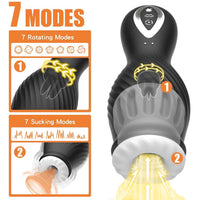 Dragon Suction Rotating Trainer Male Masturbators Oral Vaginal Penis Vibrator