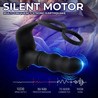 Massager Masturbation 9 Frequency Remote Control Anal Vibrator with Cock Ring