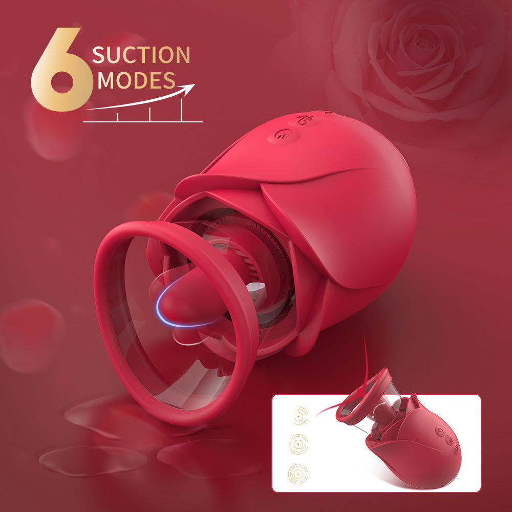 Vortex - Purple Rose Sucking Licking Vibrator With Detachable Cup