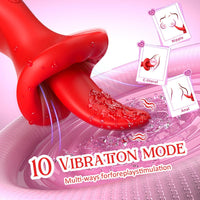 Big Mouth Clitoris Suction G Spot Vibrator with 10 Tongue Licking Modes