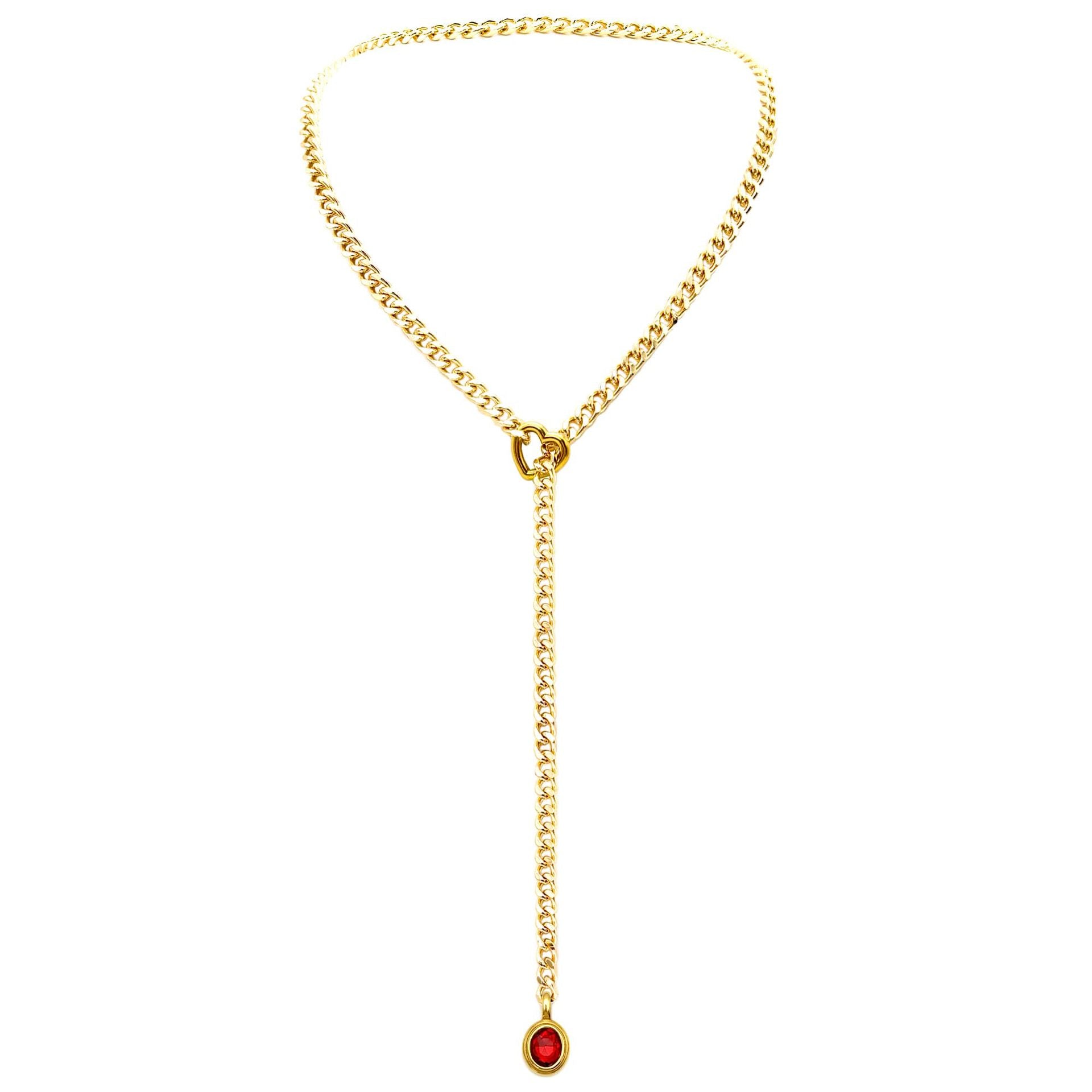 Herz Kristall O-Ring Slip Kette