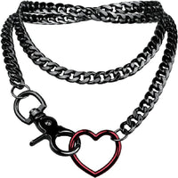Choker mit Herzschlaufe und Kettenanhänger