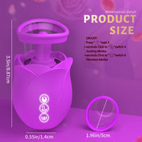 Vortex - Purple Rose Sucking Licking Vibrator With Detachable Cup