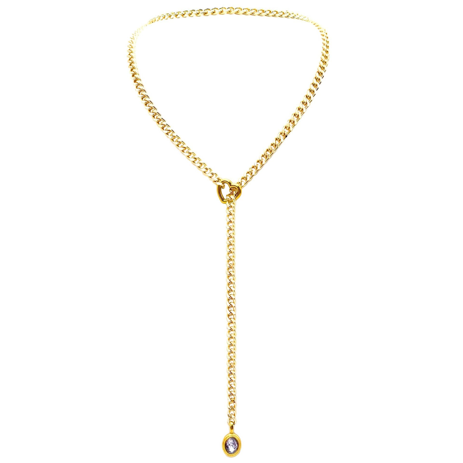 Herz Kristall O-Ring Slip Kette
