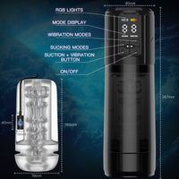 2 in 1 Waterproof Auto Suction Vibration Male Masturbator