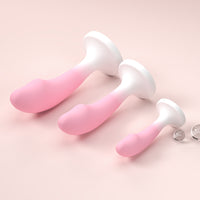 Realistischer Dildo-Analplug aus Silikon mit Farbverlauf in Rosa