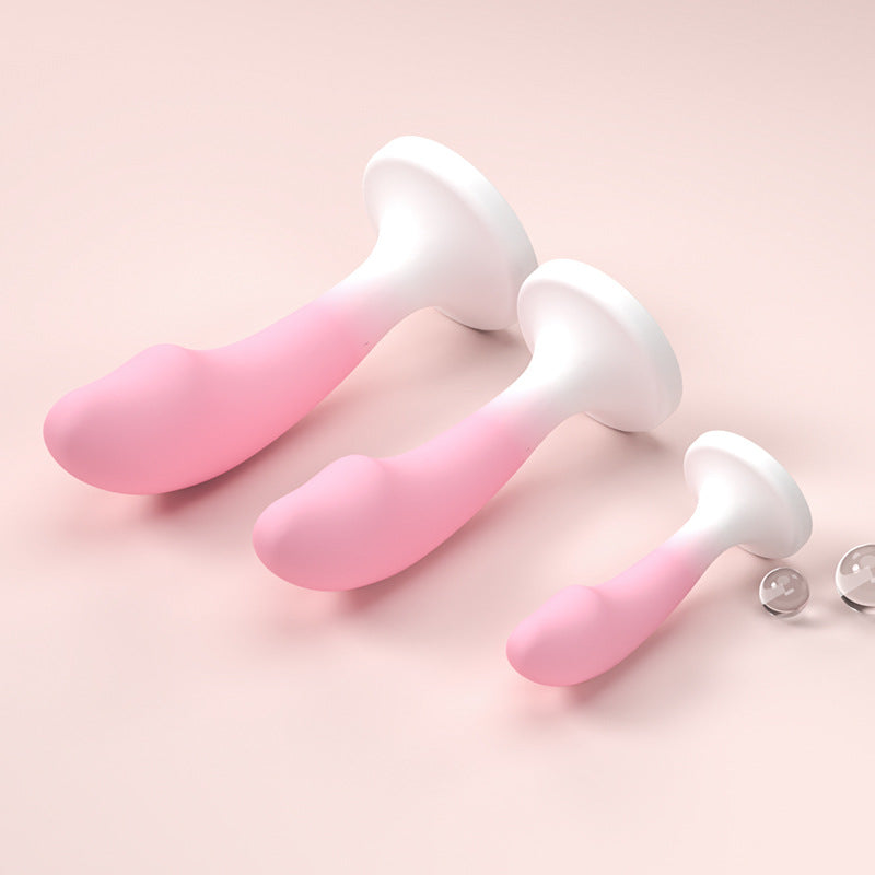 Realistischer Dildo-Analplug aus Silikon mit Farbverlauf in Rosa