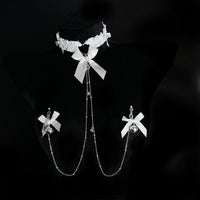 Bow Choker Nipple Clamps Body Chain Set