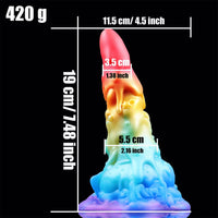 AIMITEX 7.48-inch Rainbow Ice Cream Liquid Silicone Fantasy Dildo Masturbation Massager