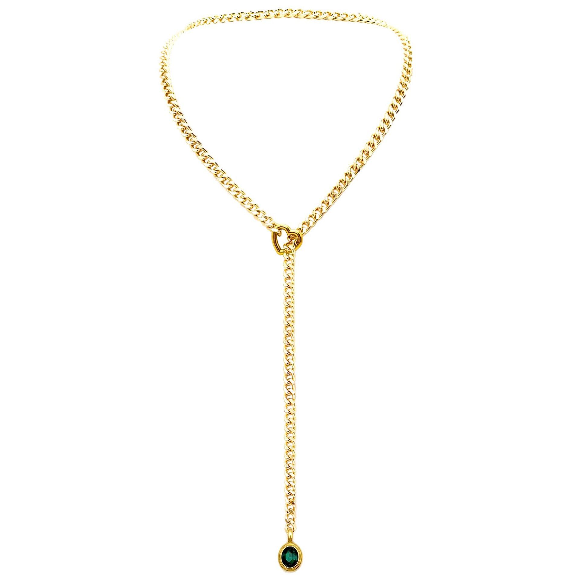 Herz Kristall O-Ring Slip Kette