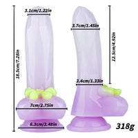 7.48in Gradient Purple Realistic Dildo Butt Plug With Bow