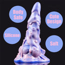 AIMITEX 7.48-inch Rainbow Ice Cream Liquid Silicone Fantasy Dildo Masturbation Massager