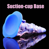 AIMITEX 7.48-inch Rainbow Ice Cream Liquid Silicone Fantasy Dildo Masturbation Massager