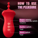 Big Mouth Clitoris Suction Anal Bead Vibrator with 10 Tongue Licking Modes