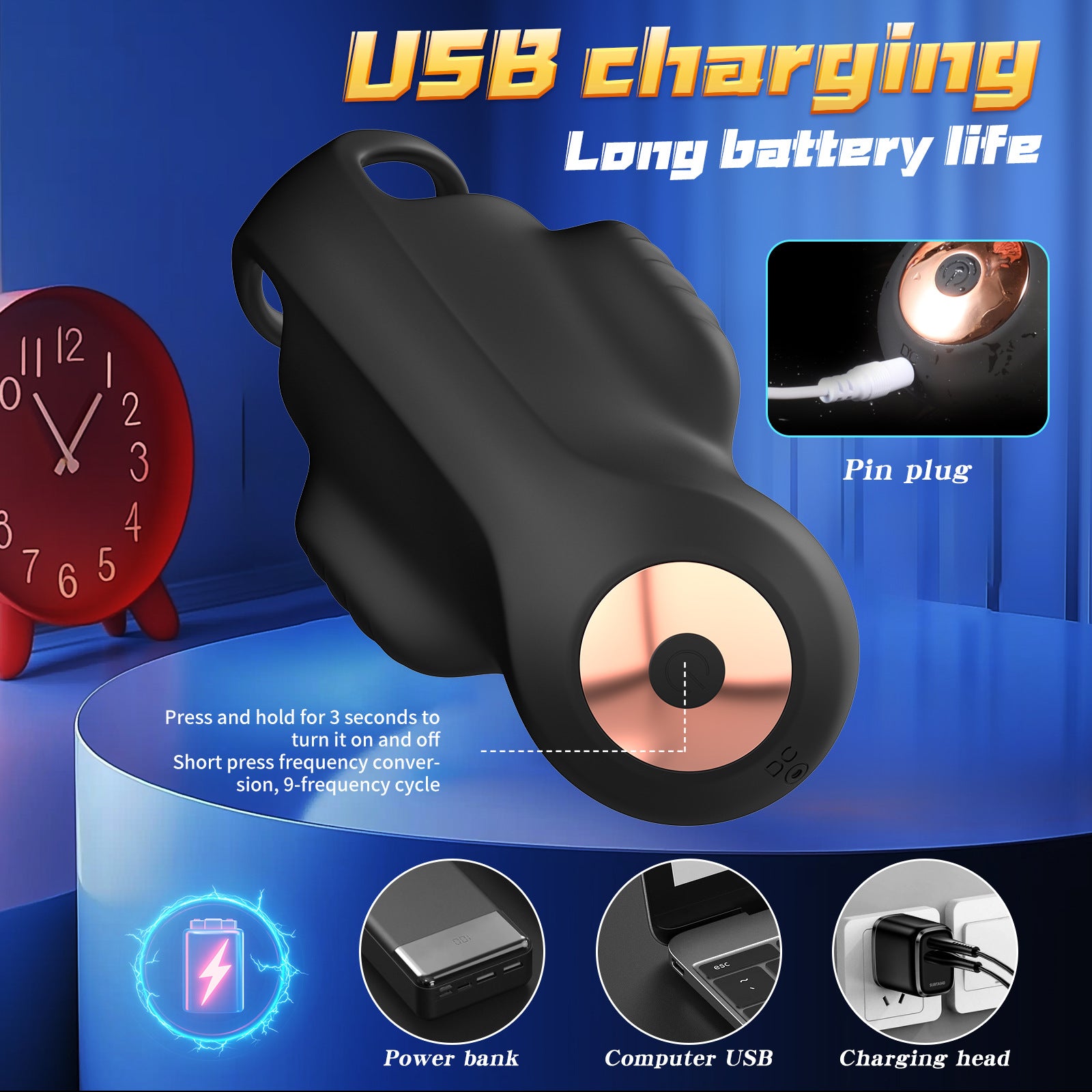 APP Control Male Trainer with Double Vibration & Locking Ring