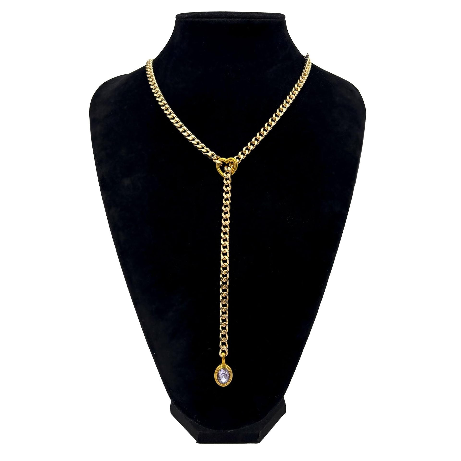Herz Kristall O-Ring Slip Kette