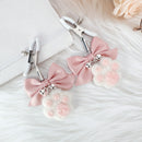 Cute Bow Plush Cat Claw Nipple Clamps With Bells