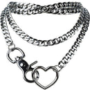 Choker mit Herzschlaufe und Kettenanhänger