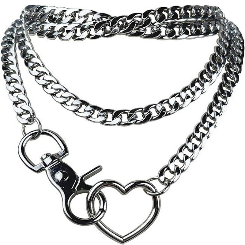Choker mit Herzschlaufe und Kettenanhänger